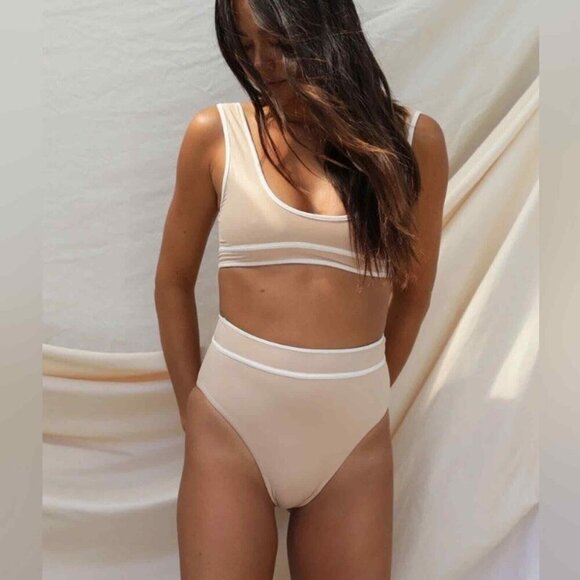 Stone Fox Swim Bikini Set Dahlia Juniper Top Bottoms Bathing Suit Small Medium - Picture 1 of 12